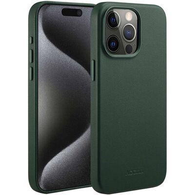 Accezz MagSafe Leather Backcover voor de Apple iPhone 15 Pro Max - Cedar Green Accezz MagSafe Leather Backcover voor de Apple iPhone 15 Pro Max - Cedar Green
