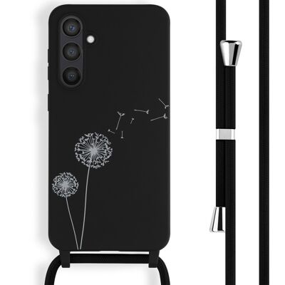 imoshion Siliconen design hoesje met koord voor de Samsung Galaxy S23 FE - Dandelion Black imoshion Siliconen design hoesje met koord voor de Samsung Galaxy S23 FE - Dandelion Black