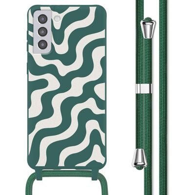 imoshion Siliconen design hoesje met koord voor de Samsung Galaxy S21 Plus - Petrol Green Groovy imoshion Siliconen design hoesje met koord voor de Samsung Galaxy S21 Plus - Petrol Green Groovy