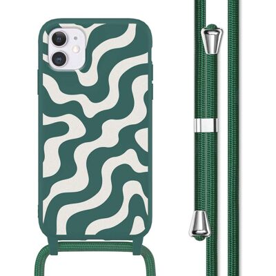 imoshion Siliconen design hoesje met koord voor de Apple iPhone 11 - Petrol Green Groovy imoshion Siliconen design hoesje met koord voor de Apple iPhone 11 - Petrol Green Groovy