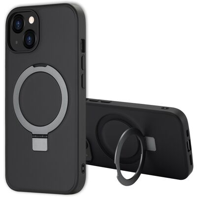 Accezz Ring Stand Backcover met MagSafe voor de Apple iPhone 13 - Zwart Accezz Ring Stand Backcover met MagSafe voor de Apple iPhone 13 - Zwart