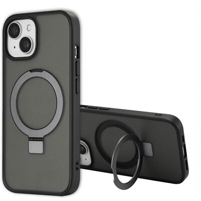Accezz Ring Stand Backcover met MagSafe voor de Apple iPhone 15 - Zwart Accezz Ring Stand Backcover met MagSafe voor de Apple iPhone 15 - Zwart