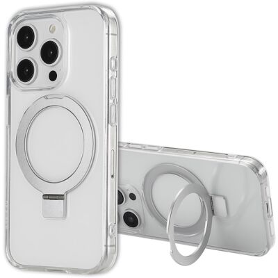 Accezz Ring Stand Backcover met MagSafe voor de Apple iPhone 15 Pro - Transparant Accezz Ring Stand Backcover met MagSafe voor de Apple iPhone 15 Pro - Transparant