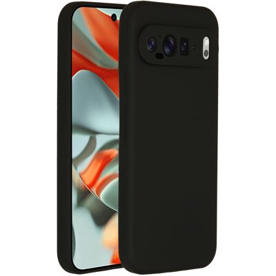 Accezz Liquid Silicone Backcover voor de Google Pixel 9 Pro XL - Zwart Accezz Liquid Silicone Backcover voor de Google Pixel 9 Pro XL - Zwart