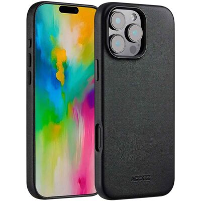 Accezz MagSafe Leather Backcover voor de Apple iPhone 16 Pro Max - Onyx Black Accezz MagSafe Leather Backcover voor de Apple iPhone 16 Pro Max - Onyx Black