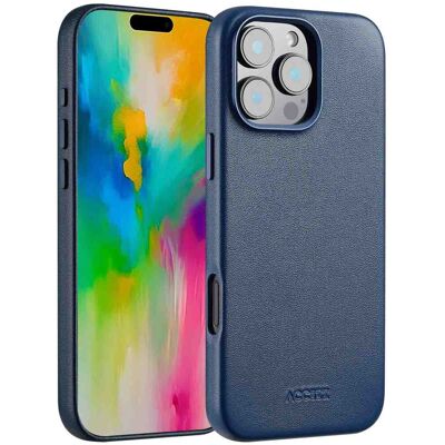 Accezz MagSafe Leather Backcover voor de Apple iPhone 16 Pro Max - Nightfall Blue Accezz MagSafe Leather Backcover voor de Apple iPhone 16 Pro Max - Nightfall Blue