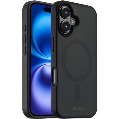 Accezz Rugged Frosted MagSafe Backcover voor de Apple iPhone 16 - Zwart Accezz Rugged Frosted MagSafe Backcover voor de Apple iPhone 16 - Zwart
