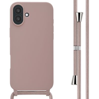 imoshion Siliconen hoesje met koord voor de Apple iPhone 16 Plus - Sand Pink imoshion Siliconen hoesje met koord voor de Apple iPhone 16 Plus - Sand Pink