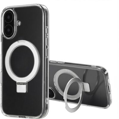 Accezz Ring Stand Backcover met MagSafe voor de Apple iPhone 16 - Transparant Accezz Ring Stand Backcover met MagSafe voor de Apple iPhone 16 - Transparant