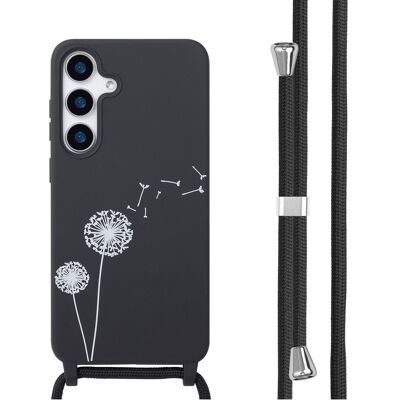 imoshion Siliconen design hoesje met koord voor de Samsung Galaxy S25 Plus - Dandelion Black imoshion Siliconen design hoesje met koord voor de Samsung Galaxy S25 Plus - Dandelion Black