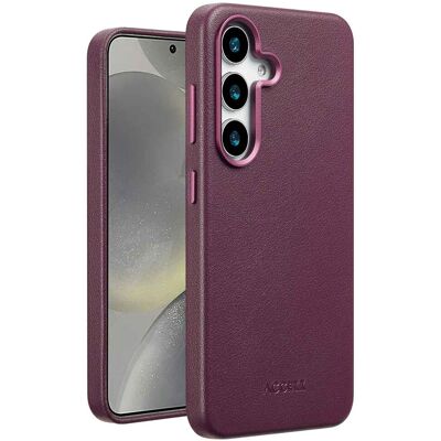 Accezz MagSafe Leather Backcover voor de Samsung Galaxy S25 - Heath Purple Accezz MagSafe Leather Backcover voor de Samsung Galaxy S25 - Heath Purple