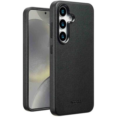 Accezz MagSafe Leather Backcover voor de Samsung Galaxy S25 Plus - Onyx Black Accezz MagSafe Leather Backcover voor de Samsung Galaxy S25 Plus - Onyx Black