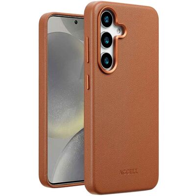 Accezz MagSafe Leather Backcover voor de Samsung Galaxy S25 Plus - Sienna Brown Accezz MagSafe Leather Backcover voor de Samsung Galaxy S25 Plus - Sienna Brown