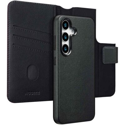 Accezz Leather Bookcase 2-in-1 met MagSafe voor de Samsung Galaxy S25 - Onyx Black Accezz Leather Bookcase 2-in-1 met MagSafe voor de Samsung Galaxy S25 - Onyx Black