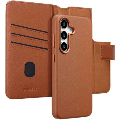 Accezz Leather Bookcase 2-in-1 met MagSafe voor de Samsung Galaxy S25 - Sienna Brown Accezz Leather Bookcase 2-in-1 met MagSafe voor de Samsung Galaxy S25 - Sienna Brown