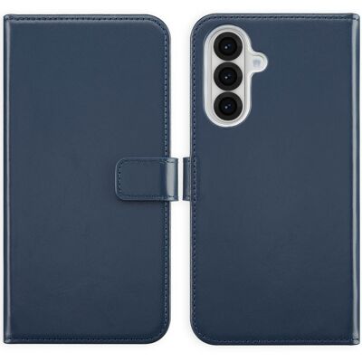 Selencia Echt Leren Bookcase voor de Samsung Galaxy A36 / A56 - Blauw Selencia Echt Leren Bookcase voor de Samsung Galaxy A36 / A56 - Blauw