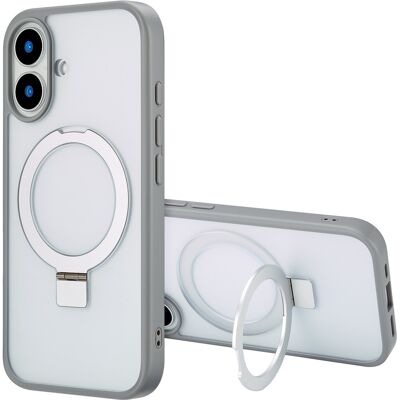 Accezz Ring Stand Backcover met MagSafe voor de Apple iPhone 16 - Grijs Accezz Ring Stand Backcover met MagSafe voor de Apple iPhone 16 - Grijs