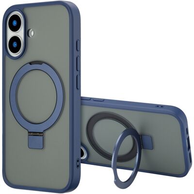 Accezz Ring Stand Backcover met MagSafe voor de Apple iPhone 16 - Blauw Accezz Ring Stand Backcover met MagSafe voor de Apple iPhone 16 - Blauw