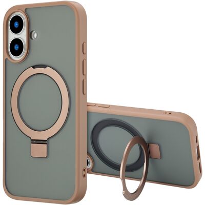 Accezz Ring Stand Backcover met MagSafe voor de Apple iPhone 16 - Bruin Accezz Ring Stand Backcover met MagSafe voor de Apple iPhone 16 - Bruin