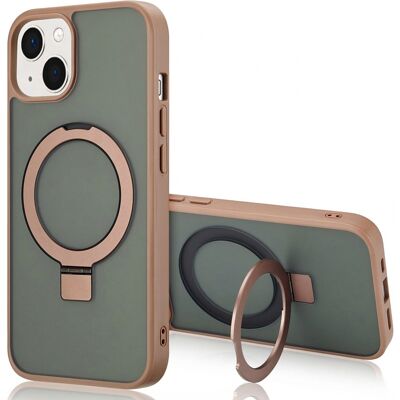 Accezz Ring Stand Backcover met MagSafe voor de Apple iPhone 13 - Bruin Accezz Ring Stand Backcover met MagSafe voor de Apple iPhone 13 - Bruin