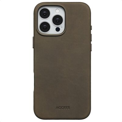 Accezz Vintage Leather Magsafe Backcover voor de Apple iPhone 16 Pro Max - Rustic Brown Accezz Vintage Leather Magsafe Backcover voor de Apple iPhone 16 Pro Max - Rustic Brown
