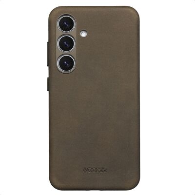Accezz Vintage Leather Magsafe Backcover voor de Samsung Galaxy S25 / S24 - Rustic Brown Accezz Vintage Leather Magsafe Backcover voor de Samsung Galaxy S25 / S24 - Rustic Brown
