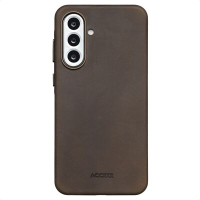 Accezz Vintage Leather Magsafe Backcover voor de Samsung Galaxy A56 - Rustic Brown Accezz Vintage Leather Magsafe Backcover voor de Samsung Galaxy A56 - Rustic Brown