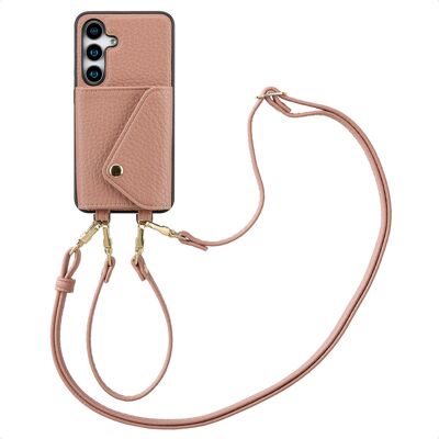 Selencia Sera Telefoonhoes met Koord en Envelop Pashouder voor de Samsung Galaxy S25 / S24 - Old Pink Selencia Sera Telefoonhoes met Koord en Envelop Pashouder voor de Samsung Galaxy S25 / S24 - Old Pink