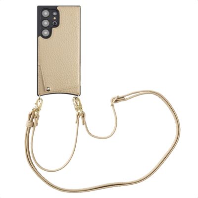 Selencia Nova Telefoonhoes met Koord en Pashouder voor de Samsung Galaxy S24 Ultra - Beige Selencia Nova Telefoonhoes met Koord en Pashouder voor de Samsung Galaxy S24 Ultra - Beige
