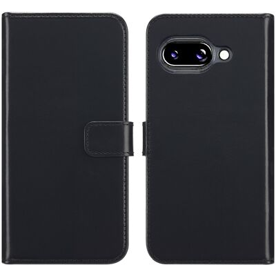 Selencia Echt Leren Bookcase voor de Google Pixel 9A - Zwart Selencia Echt Leren Bookcase voor de Google Pixel 9A - Zwart