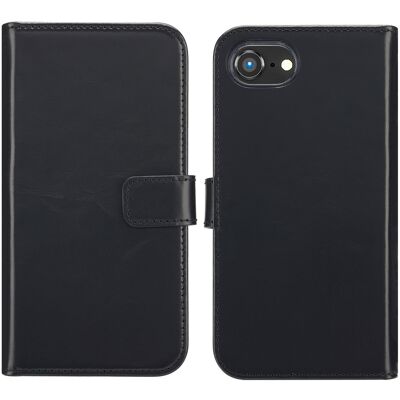 Selencia Echt Leren Bookcase voor de Apple iPhone 17e / 16e - Zwart Selencia Echt Leren Bookcase voor de Apple iPhone 17e / 16e - Zwart