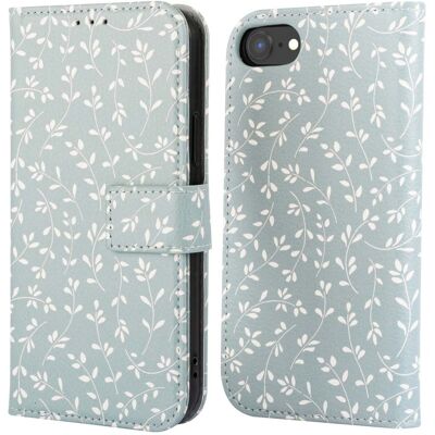 imoshion Design Bookcase voor de Apple iPhone 17e / 16e - Smoke Green Flowers imoshion Design Bookcase voor de Apple iPhone 17e / 16e - Smoke Green Flowers