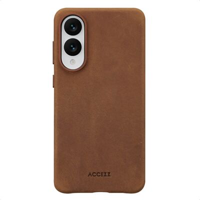 Accezz Vintage Leather Magsafe Backcover voor de Samsung Galaxy S25 Edge - Tabacco Cognac Accezz Vintage Leather Magsafe Backcover voor de Samsung Galaxy S25 Edge - Tabacco Cognac