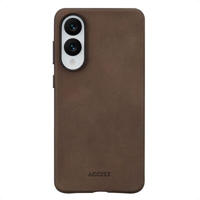 Accezz Vintage Leather Magsafe Backcover voor de Samsung Galaxy S25 Edge - Rustic Brown Accezz Vintage Leather Magsafe Backcover voor de Samsung Galaxy S25 Edge - Rustic Brown