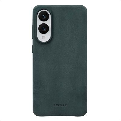 Accezz Vintage Leather Magsafe Backcover voor de Samsung Galaxy S25 Edge - Smokey Green Accezz Vintage Leather Magsafe Backcover voor de Samsung Galaxy S25 Edge - Smokey Green