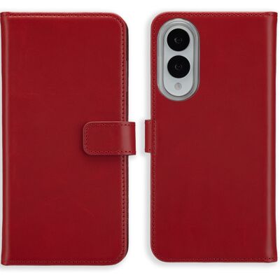 Selencia Echt Leren Bookcase voor de Samsung Galaxy S25 Edge - Rood Selencia Echt Leren Bookcase voor de Samsung Galaxy S25 Edge - Rood