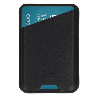Accezz Magnetische Leren Kaarthouder - Geschikt voor Apple Find My - Onyx Black Accezz Magnetische Leren Kaarthouder - Geschikt voor Apple Find My - Onyx Black