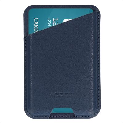 Accezz Magnetische Leren Kaarthouder - Geschikt voor Apple Find My - Nightfall Blue Accezz Magnetische Leren Kaarthouder - Geschikt voor Apple Find My - Nightfall Blue