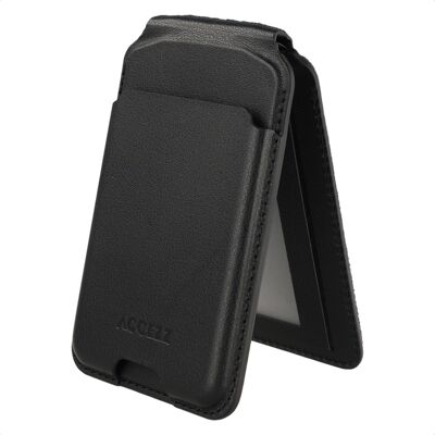 Accezz Magnetische Leren Wallet met standaard - Geschikt voor Apple Find My - Onyx Black Accezz Magnetische Leren Wallet met standaard - Geschikt voor Apple Find My - Onyx Black
