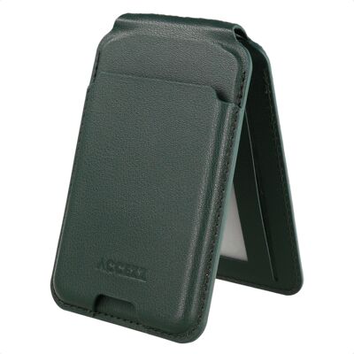 Accezz Magnetische Leren Wallet met standaard - Geschikt voor Apple Find My - Cedar Green Accezz Magnetische Leren Wallet met standaard - Geschikt voor Apple Find My - Cedar Green