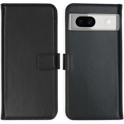 Selencia Echt Leren Bookcase voor de Google Pixel 8a - Zwart Selencia Echt Leren Bookcase voor de Google Pixel 8a - Zwart