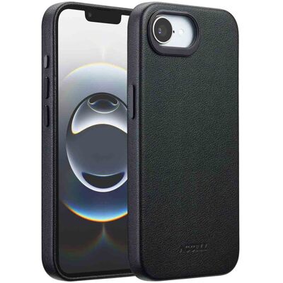 Accezz MagSafe Leather Backcover voor de Apple iPhone 17e / 16e - Onyx Black Accezz MagSafe Leather Backcover voor de Apple iPhone 17e / 16e - Onyx Black