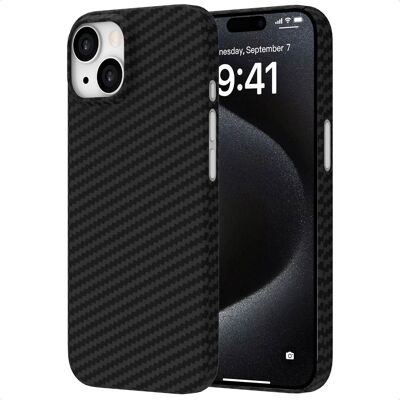 Accezz MagSafe Kevlar® Backcover voor de Apple iPhone 15 - Zwart Accezz MagSafe Kevlar® Backcover voor de Apple iPhone 15 - Zwart