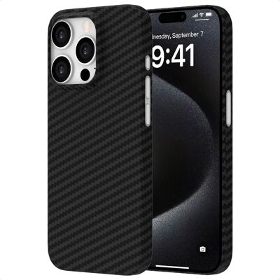 Accezz MagSafe Kevlar® Backcover voor de Apple iPhone 15 Pro - Zwart Accezz MagSafe Kevlar® Backcover voor de Apple iPhone 15 Pro - Zwart