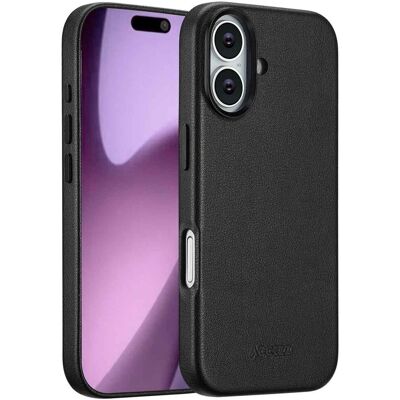 Accezz MagSafe Leather Backcover voor de Apple iPhone 17 - Onyx Black Accezz MagSafe Leather Backcover voor de Apple iPhone 17 - Onyx Black