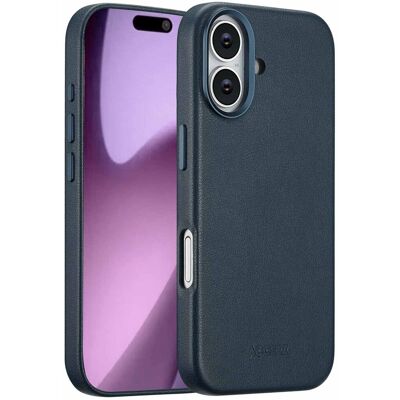 Accezz MagSafe Leather Backcover voor de Apple iPhone 17 - Nightfall Blue Accezz MagSafe Leather Backcover voor de Apple iPhone 17 - Nightfall Blue