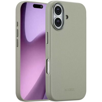Accezz MagSafe Leather Backcover voor de Apple iPhone 17 - Light Grey Accezz MagSafe Leather Backcover voor de Apple iPhone 17 - Light Grey