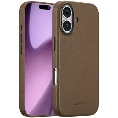 Accezz MagSafe Leather Backcover voor de Apple iPhone 17 - Coffee Brown Accezz MagSafe Leather Backcover voor de Apple iPhone 17 - Coffee Brown
