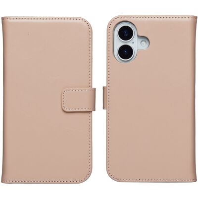 Selencia Echt Leren Bookcase voor de Apple iPhone 17 - Dusty Pink Selencia Echt Leren Bookcase voor de Apple iPhone 17 - Dusty Pink