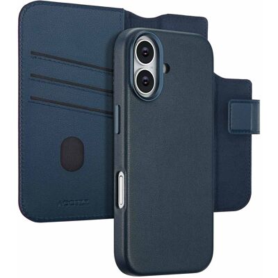 Accezz Leather Bookcase 2-in-1 met MagSafe voor de Apple iPhone 17 - Nightfall Blue Accezz Leather Bookcase 2-in-1 met MagSafe voor de Apple iPhone 17 - Nightfall Blue